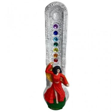 Imagem de Incensario 7 chakras branco vertical cigana vermelha 22 cm - Lua Místi