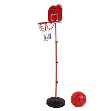 Imagem de Conjunto de Brinquedos de Basquete Infantil, Argola Ajustável Com Rede de Rede e Bomba Portátil para Reprodução de Ar Livre Interna