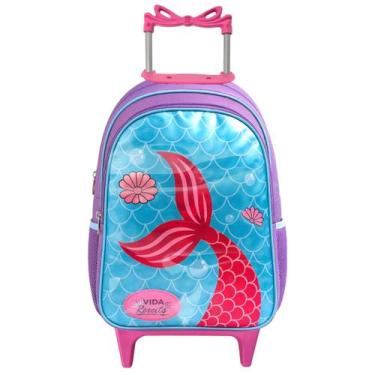 Imagem de Mochila Rodinha Infantil Escolar Feminina Reforçada Menina Cristal Gra