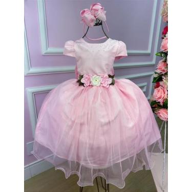 Imagem de Vestido Juvenil Vila Lele Luiza Rosa Bebe, 14, Pastel pink