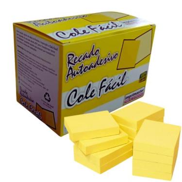 Imagem de 24 Blocos Adesivo Cole Fácil Amarelo 2400 Folhas Caixa Office
