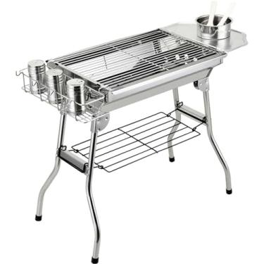 Imagem de Churrasco portátil engrossado portátil para uso ao ar livre, carvão vegetal dobrável, fácil instalação para churrasco ao ar livre, piquenique, acampamento, pátio, quintal, cozinha ao ar livre, carvão