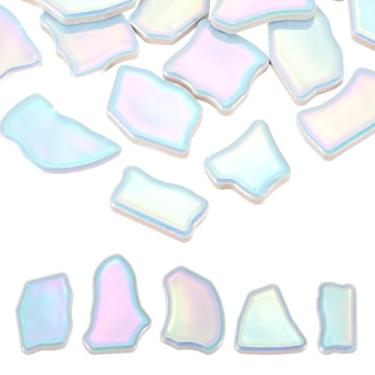 Imagem de PATIKIL Azulejos de cerâmica irregulares de 250 g/0,2 kg, peças de porcelana quebradas de 2 a 4 cm, para decoração de casa, azul brilhante