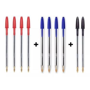Imagem de Kit 10 Canetas Bic Cristal Ponta Média 1.0 Esferográfica