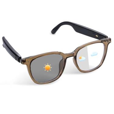 Imagem de Óculos inteligentes para mulheres e homens, óculos de áudio com lentes fotocromáticas, design de orelha aberta, suporta chamadas mãos-livres, reprodução de música, reprodução de 4-6H, óculos Bluetooth