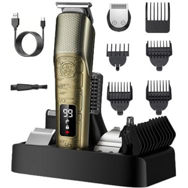 Imagem de Aparador de barba para homens, aparador de cabelo elétrico, aparador de cabelo profissional para barba, kit de cuidados masculinos para nariz, bigode, corpo facial, presentes para homens, pai, marido