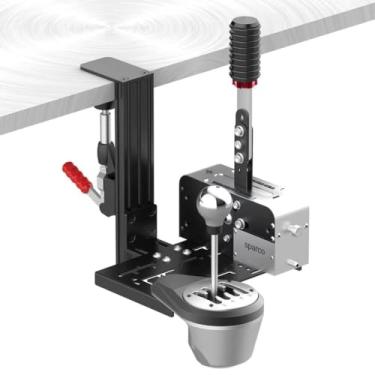 Imagem de Universal Desk Mount For Racing Sim Shifter & Handbrake Compatible With Logitech G Driving Force Shifter, Thrustmaster TH8A Shifter & TSS Handbrake,Fanatec ClubSport Shifter & Handbrake,USB Handbrake