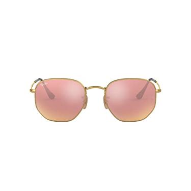 Imagem de Óculos de sol Ray-Ban RB3548N com lente plana hexagonal, flash dourado/cobre, 54 mm