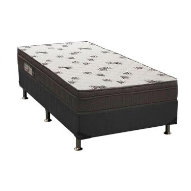 Imagem de Conjunto Box Solteiro: Colchão Espuma Ortobom D45 Light + Base CRC Suede Gray (88x188)