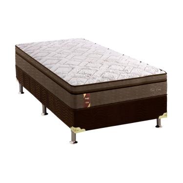 Imagem de Conjunto Box Solteiro: Colchão Espuma Probel Visco Gel New Guarda Costas + Base CRC Suede Brown (88x188)