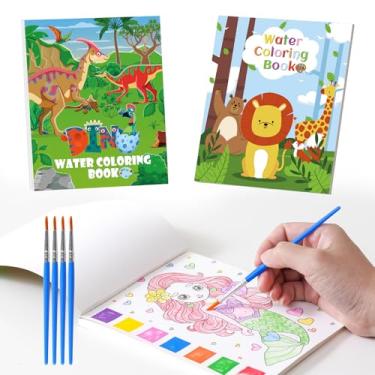 Imagem de Livros de colorir de água para crianças, 2 pacotes de lembrancinhas de festa para crianças de 4 a 8 anos, livros de tinta com água para crianças, sacolas de brindes, para crianças, meninos, meninas