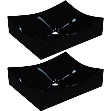 Imagem de Kit 02 Cubas De Apoio Banheiro Lavabo C01 Ml44W Preto