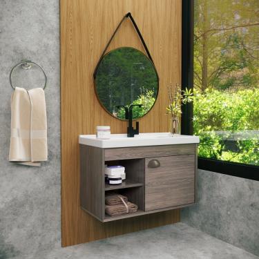 Imagem de Gabinete Para Banheiro Mdf 60Cm Com Cuba Monza Riverzza Munique