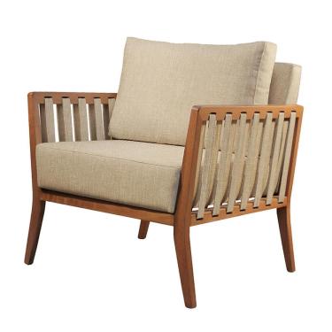 Imagem de Poltrona Helena Luxo Madeira Maciça Castellar Móbile Linho Bege Claro Linho Bege Claro