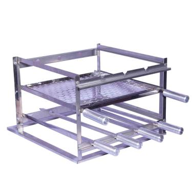 Imagem de Suporte Para Churrasco Fast Gourmet Luxo Com 4 Espetos E Grelha Sal04