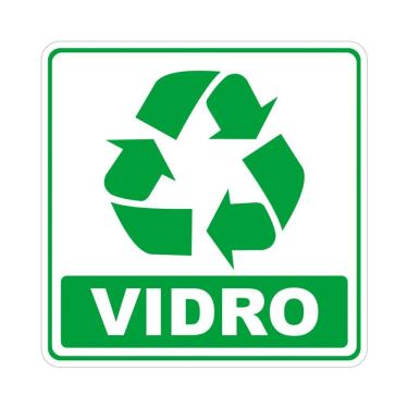 Imagem de Adesivo Lixo Reciclavel Vidro 1 Unidade 10cmx10cm Cor Verde