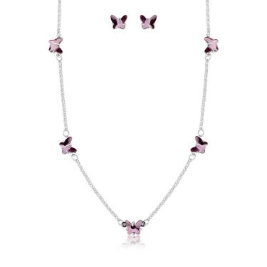 Imagem de Conjunto Butterfly Revestido Em Prata