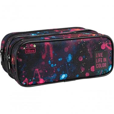 Imagem de Estojo Duplo Grande Académie Splashes Preto Tilibra