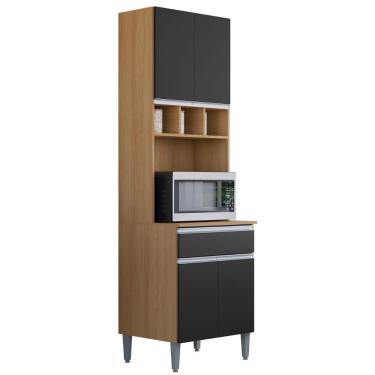 Imagem de Paneleiro Duplo Andréia 4 Portas Amendoa Preto Ajl