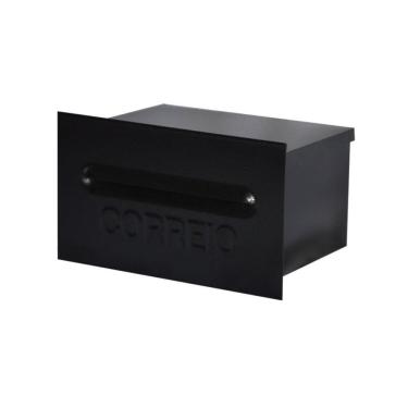 Imagem de Caixa De Correio Para Cartas Liza Preta Embutir 15x21x12cm