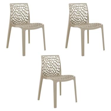 Imagem de Cadeira Sala De Jantar Kit 3 Gruvyer Nude R02 - D'rossi