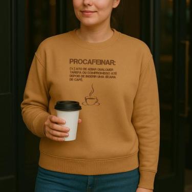 Imagem de Moletom Gola Careca Estampa Procafeinar 009 Meme Engraçado Tecido Maci
