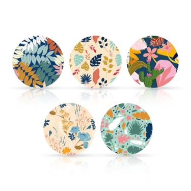 Imagem de Tinoaly 25 Adesivos Com Sensor De Verão, Tema Folhas, Capas Adesivas, 5 Estilos À Prova D'Água, Compatíveis Libre 2 E 3