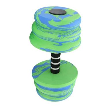Imagem de Dynwave Barra aquática com halteres, equipamento de hidroginástica, equipamento de treinamento de natação, flutuador aquático com barra, halteres aquáticos, Verde Azul