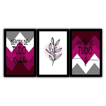 Imagem de Quadro Decorativo Antes+Depois Vinho Com 3 30X40 Cm - Omegartes