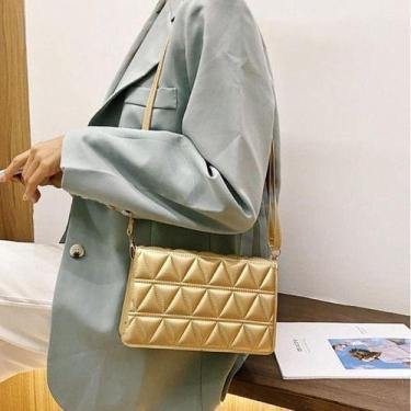 Imagem de Bolsa Feminina Transversal Crossbody Passeio Pequena - Unistar, Dourad