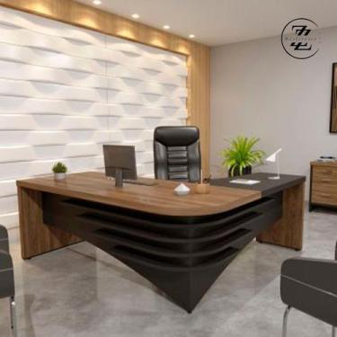 Imagem de Mesa tamburato diretor ii ld - charuto/preto 6098 - Artany