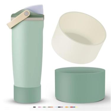Imagem de 2 peças de bota de silicone para garrafa de água Owala 850 g e 1,134 g FreeSip Sway & Tumblers, antiderrapante, resistente a arranhões, capa protetora para acessórios de garrafa de água de aço