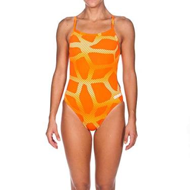 Imagem de Arena Spider Challenge Back MaxLife One Piece Swimsuit, Orange - Orange, 22