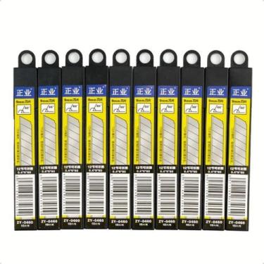 Imagem de 100 Lâminas Profissional Para Estilete Estreito 9mm Envelopamento Ades