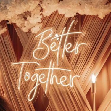 Imagem de Neon Led Better Together Placa Luminosa 54x45 - PLACA MIDIA, BRANCO QU