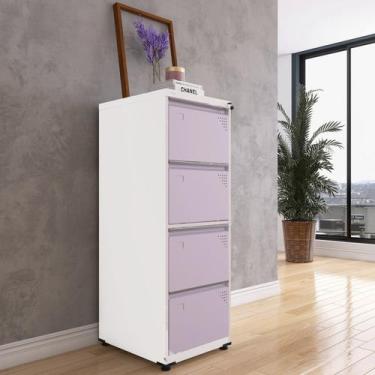 Imagem de Gaveteiro Arquivo para Escritório em Aço 4 Gavetas - Pandin Móveis