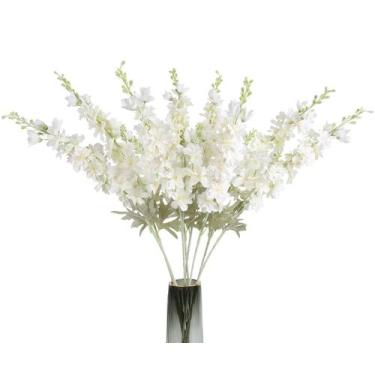 Imagem de Flores artificiais ICBOX Delphinium White 85 cm 8 unidades