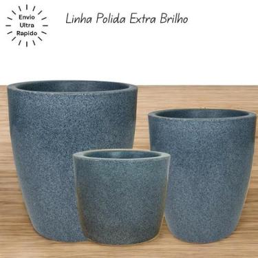 Imagem de Jogo de 3 vasos para plantas decorativos modelo Coluna Redonda Liso Br