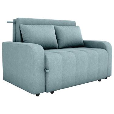 Imagem de Sofa Cama 2 Lugares 138 Cm Amora Tecido Boucle F495 Milani Store Azul