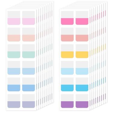 Imagem de 240 peças de abas adesivas de índice, marcadores de página coloridos, abas adesivas para cadernos, separador divisor em kit de anotações reposicionáveis graváveis para páginas, notas de leitura