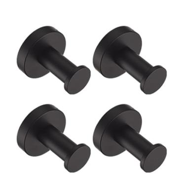 Imagem de Conjunto de acessórios para banheiro de parede em aço inoxidável preto fosco com toalheiro e azulejo, inclui tapete de banho, lava-louças e suporte para toalha (4 ganchos para roupão)