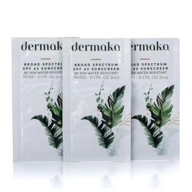 Imagem de Dermaka Protetor Solar Antienvelhecimento Fps 42 Para Todos Os Tipos De Pele - 5 Ml, 25 Sachês, Resistente À Água, 80 Min. Com Cor Base Minerais.