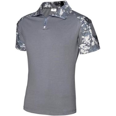 Imagem de Camisa Polo De Manga Curta Ao Ar Livre Camuflagem Do Deserto Uniforme Militar Tático Absorver Suor Caça Homens Combate Exército Terno, Color10, XL