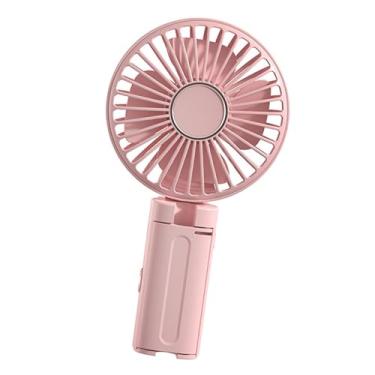 Imagem de WeiLaiKeQi Mini ventilador dobrável Clipon, ventilador de mesa com 3 velocidades ajustáveis, compacto, USB, portátil, para uso interno, viagens, mulheres, Rosa