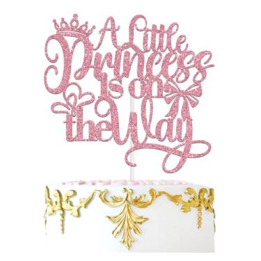Imagem de A Little Princess is on the Way Cake Topper, Crown Welcome Baby Girl Cake Decor, Baby Shower Gender Reveal First Birthday Party Decorations Supplies for Her