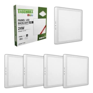 Imagem de Kit 5 Painel De Led 24w Sobrepor Quadrado Luminária Teto Sala Quarto B