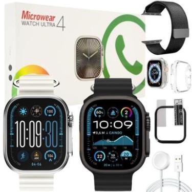 Imagem de Relogio Inteligente U4 Plus Tela Amoled Serie 10 Gps Nfc Assistente de Voz Siri Smart Watch Unissex-Unissex