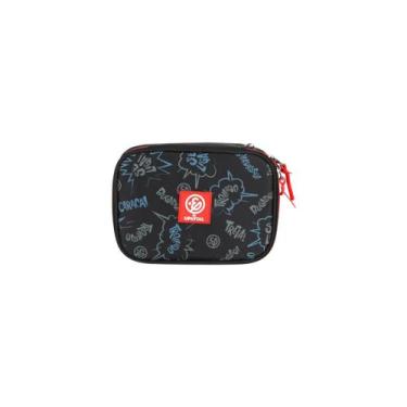 Imagem de Estojo Box Enaldinho 36 Elásticos Escolar Juvenil Meninos, Preto