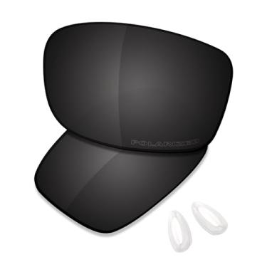 Imagem de SAUCER Lentes de reposição premium e protetores de nariz para óculos de sol Oakley Tincan OO4082 High Defense - preto carbono polarizado