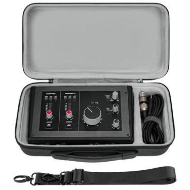 Imagem de Geekria Capa de transporte de interface de áudio, bolsa de viagem rígida compatível com Solid State Logic SSL 2 MKII/SSL 2 Plus MKII (cinza escuro)